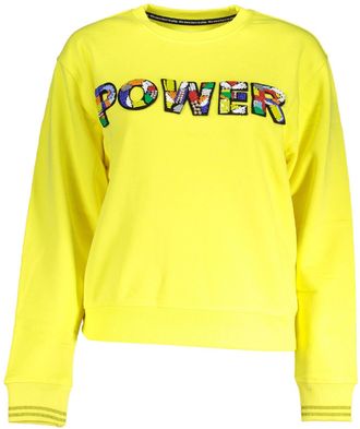 Desigual Womens Power Crew Neck Sweatshirt - Yellow Cotton - Size X-Large