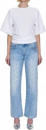 Pistola Denim Lexi Mid Rise Bowed Straight Leg Jeans In Aries