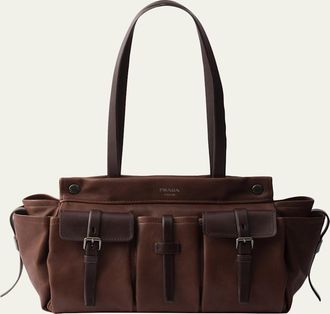 Prada Route Large Leather Tote Bag