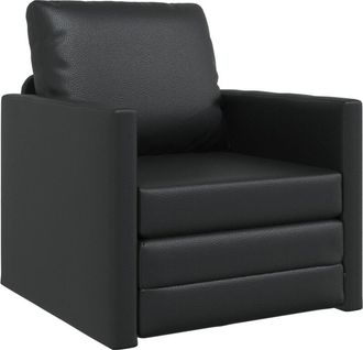 vidaXL Floor Sofa Bed with Cushion Black 74 x 77 x 81 cm Faux leather Vidaxl