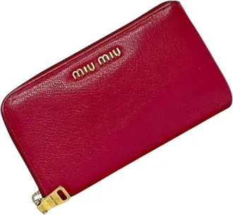 Miu Miu Pre-owned Wallets, female, Red, Size: ONE SIZE Pre-owned Leather Wallet