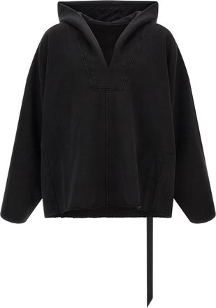 Rick Owens Black Solid Oversized Hoodie