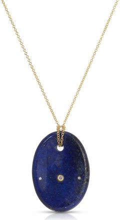 EF Collection Lapis Aura Pendant Necklace in 14K Yellow Gold /Lapis at Nordstrom