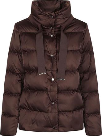Herno Cape in Satin - female - Herno - Winter Jackets - Brown - XS - Jackets