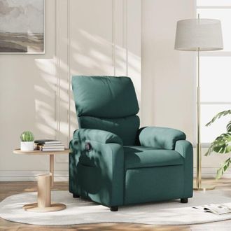 vidaXL Sill&oacute;n Reclinable De Tela Verde Oscuro Vidaxl
