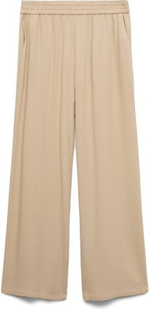 Mango Pull On Wide Leg Pants in Beige at Nordstrom, Size X-Large
