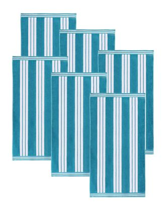 Superior Set Of 6 Cabana Stripe Oversized Cotton Beach Towels