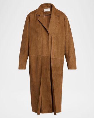 The Row Serenis Layered Suede Open Coat