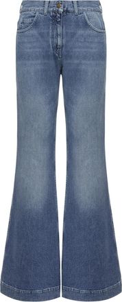 Moncler Moncler Wide Leg Denim Jeans, Women, Blue, Size: 38