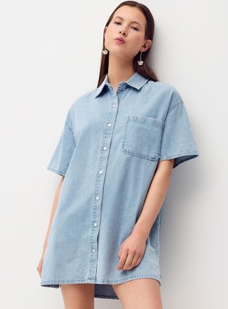 Twik Womens Short-sleeve denim shirtdress