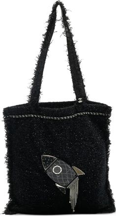 Chanel Borsa a spalla con decorazione anni 17-18 - Nero