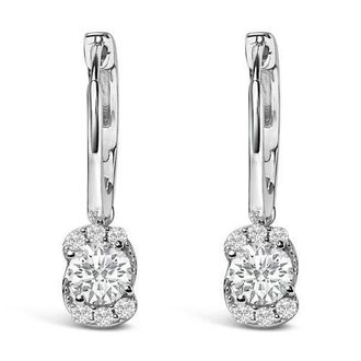 House of Brilliance Sterling Silver 5/8 Cttw Lab Grown Diamond Oval Cluster Drop Earrings at Nordstrom