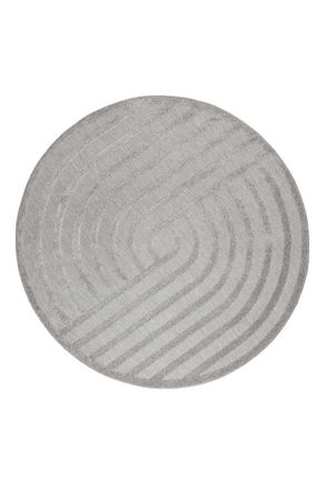 Esprit Alfombra redonda interior/exterior con relieve gris 120 cm