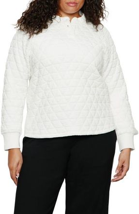 Sanctuary Quilted Popover Top in Chalk White at Nordstrom, Size 2X