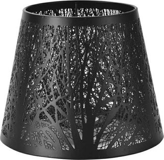 OEM Pantalla De L&aacute;mpara Met&aacute;lica - Pantalla Decorativa - Decoraci&oacute;n Del Hogar - Ajuste Universal - 19 X 19 X 15,5 Cm - Negra