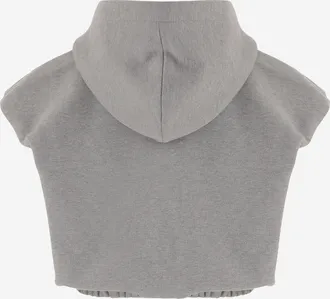 Fendi Womens Cotton Hooded Sweatshirt Grey Top