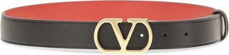 Valentino Garavani Womens Black Calf Leather Bos Taurus Regular Belt