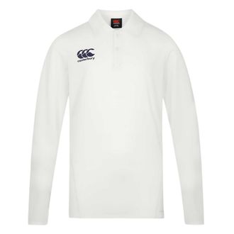 Canterbury Of New Zealand Heren Regular Cricket Poloshirt met lange mouwen (Wit)