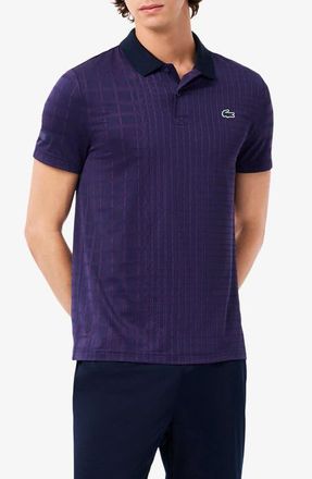 Lacoste Tennis Performance Slim Fit Polo in Navy Blue/Cossak Purple at Nordstrom, Size 5