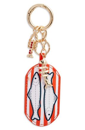 Chelsea28 Sardine Sea Life Faux Leather Bag Charm in Red Multi- Gold at Nordstrom