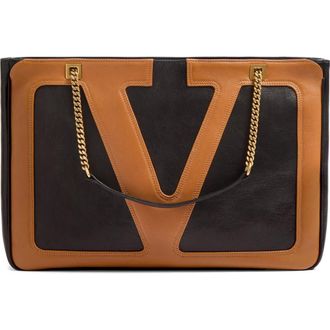 Valentino Garavani Medium Viva Superstar Leather Shopper in Black Multi at Nordstrom