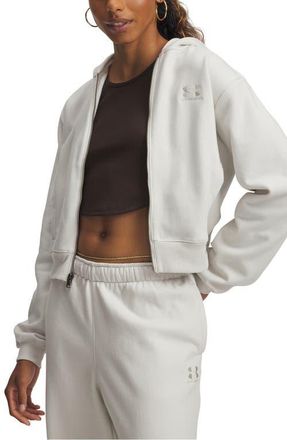 Under Armour Icon Vida Cotton Blend Fleece Zip Hoodie in Summit White //Summit White at Nordstrom, Size Xx-Large