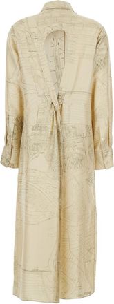 R&oacute;he Womens Dress With Cut-Out Back White Silk