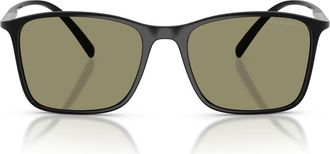 Armani 54mm Square Sunglasses in Black /Green at Nordstrom