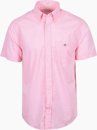 GANT Mens GANT REG POPLIN SHORT SLEEVE SHIRT WASHED PINK - Size: 44