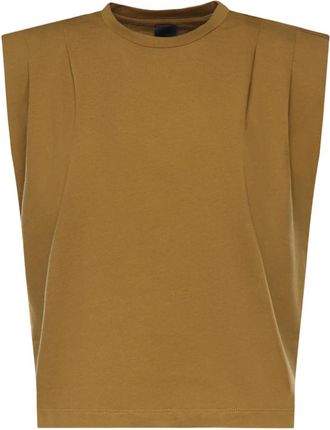 Pinko Sleeveless Top - Dames - Tops zonder mouwen - Bruin - S - Katoen - Tops