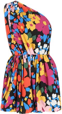 Saint Laurent Womens Printed Viscose Mini Dress - Black - Size EU 36 (Womens)