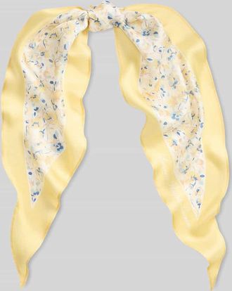 Lauren Ralph Lauren Tuch aus reiner Seide Modell FLORAL S DMD in GELB, Gr&ouml;&szlig;e 1