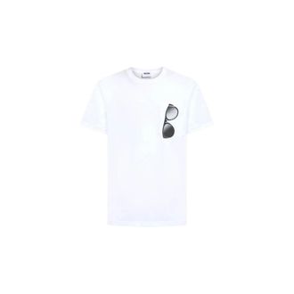 Moschino Printed cotton jersey T-shirt - male - Moschino - T-Shirts - White - 2XL - Tops