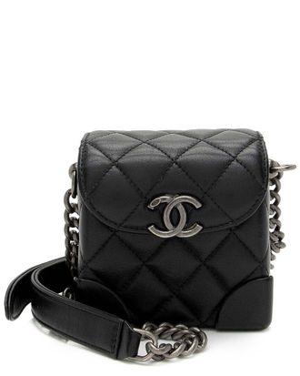 Chanel Black Lambskin Trunk Shoulder Bag (Authentic Pre-Loved)