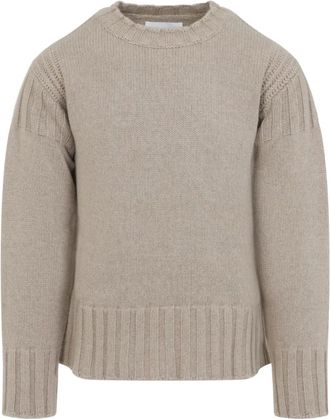Jil Sander Truien & Vesten, Heren, Beige, M, Katoen, Casual Sweater in Katoenmix