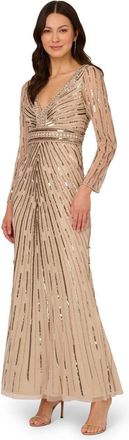 Adrianna Papell Beaded Long Dress