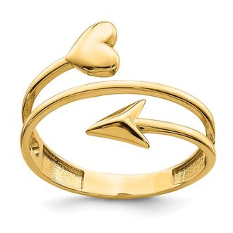 Diamond2Deal 14k Yellow Gold Heart and Arrow Ring