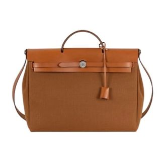 Herm&egrave;s Pre-owned Herbag Messenger Schoudertas - Dames - Vintage Handtas - Bruin - ONE Size - Leer - Vintage