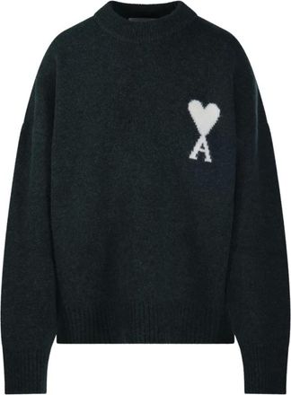 Ami Truien & Vesten, Dames, Groen, S, Wol, ADC Ronde Hals Trui Alpaca