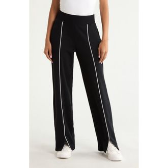 Spanx Airpiqu&eacute; Straight Leg Pants in Very Black at Nordstrom, Size X-Small