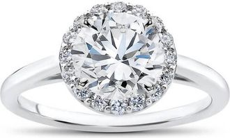 Pompeii3 1 3/4 Ct Lab Grown Halo Diamond Madelyn Halo Engagement Ring 14k Size Selectable