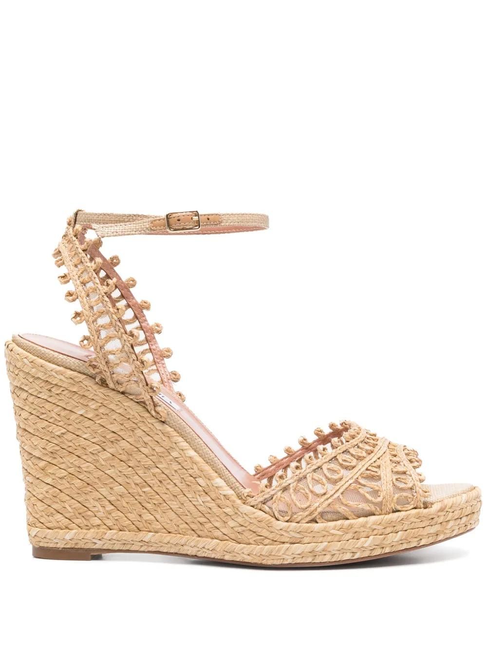 送料込/関税込■AQUAZZURA■Costiera Crystal ラフィア ウェッジ Costiera Crystal Wedge 120 52 Aquazzura@ Official
