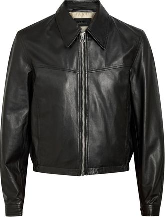 Christophe Lemaire Leather Biker Jacket - Black - XL