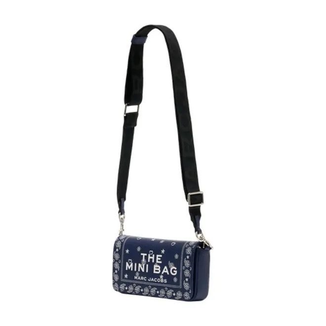 Embroidered Mini Bag - Navy
