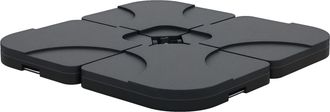 OEM Conjunto De 4 Pesos Rellenables Con Agua O Arena De Hdpe Para Sombrillas Con Base Cruzada 50x50x7,5 Cm C/u Negro