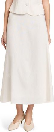Wayf Blair Linen Blend Midi Skirt in Ivory at Nordstrom, Size X-Large