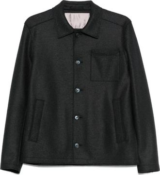 Herno Wollen Shirt - Heren - Casual Overhemden - Blauw - L - Wol - Overhemden