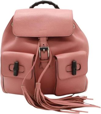 Gucci Pre-owned Backpacks, female, Pink, Size: ONE SIZE Pre-owned Leather 2way Backpack