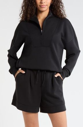 Zella Soft Luxe Half Zip Pullover in Black at Nordstrom, Size Xx-Large