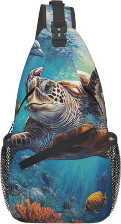 Generic Sea Turtle Dolphin Fish Crossbody Bag Trendy Shoulder Bag Anti Theft Backpack For Runner Women Men